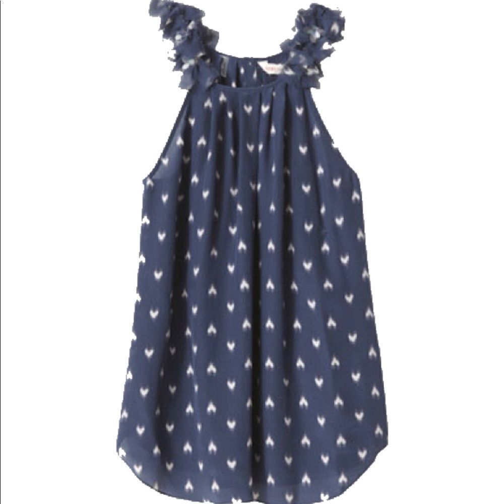💙 Rebecca Taylor Halter Style Blouse with Heart Print and Beading - Picture 1 of 5